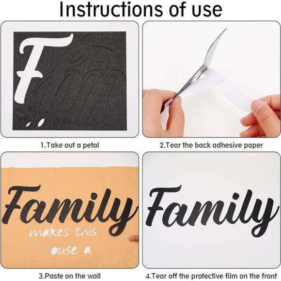 3D Acrylic Mirror Decal Wall Decor Stickers Family Letter Quotes Wall Stickers - Picture 5 of 7